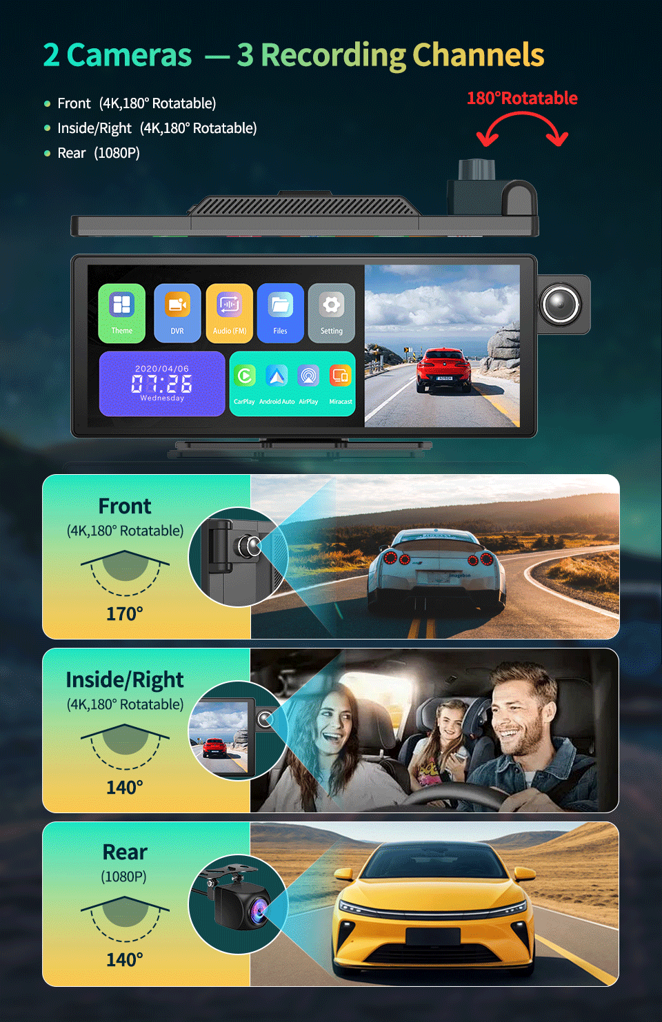 CarPlay By Black0utStore 11.3" Monitor + DashCam