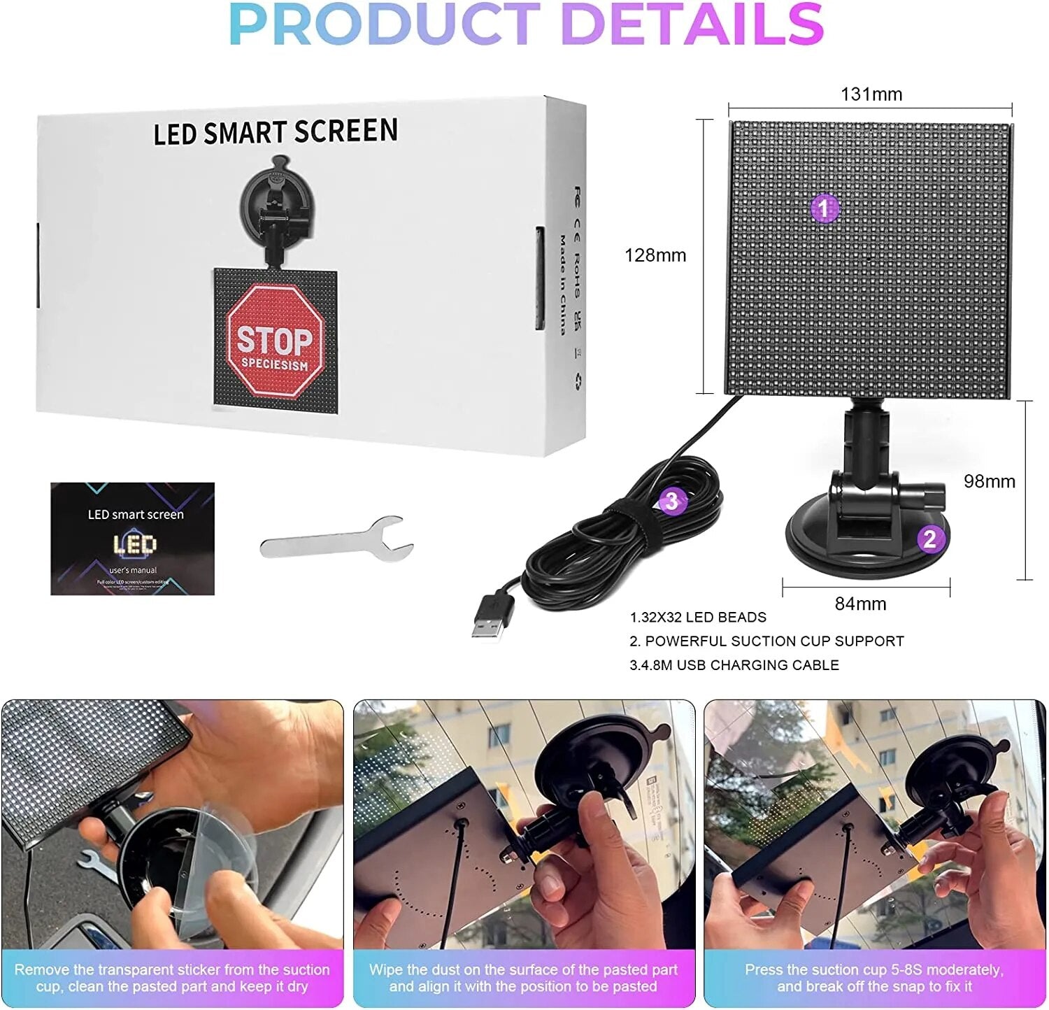 Scritta a LED, flessibile, a matrice LED con Bluetooth, programmabile, per targa auto, negozio, bar, graffiti, testo, display animazione, 37,2 x 9,2 cm Scritta a LED, flessibile, a matrice LED con Bluetooth, programmabile, per targa auto, negozio, bar, graffiti, testo, display animazione, 37,2 x 9,2 cm