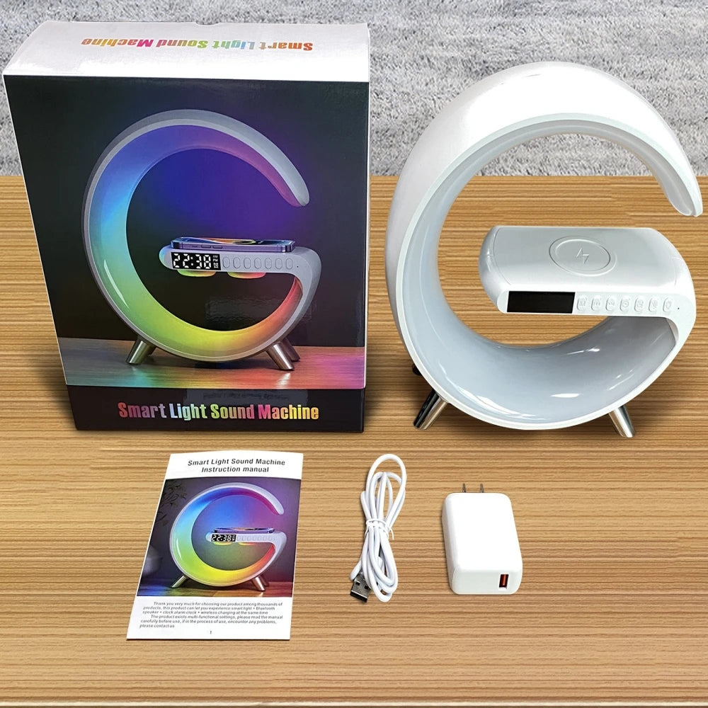 "G" Smart Lamp (with Charger & Clock) | "G" Lampada Smart (con Caricabatterie e Orologio)
