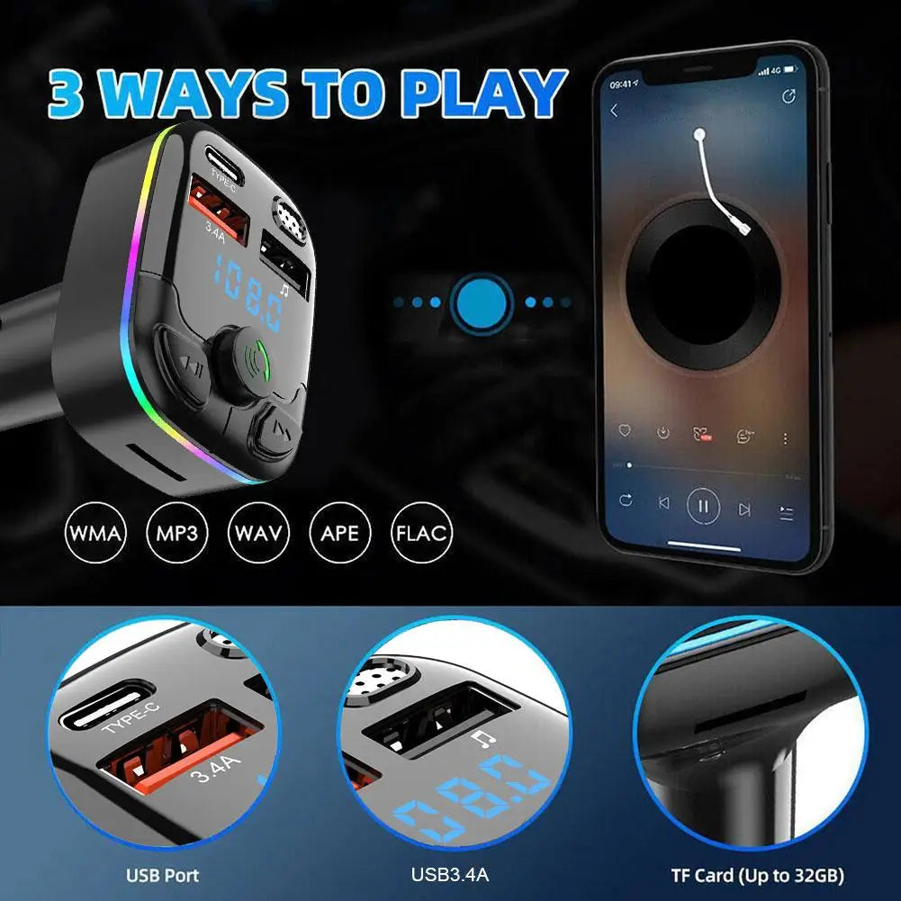 "MusiCar" Car Bluetooth 5.0 FM Transmitter | "MusiCar" Trasmettitore bluetooth per auto da accendisigari.