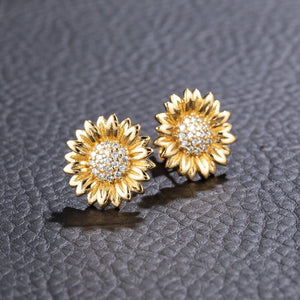 YAZILIND Orecchini A Girasole In Argento 925 E Smalto Giallo – 0,9 Cm, Ipoallergenici, Simbolo Di Giovinezza