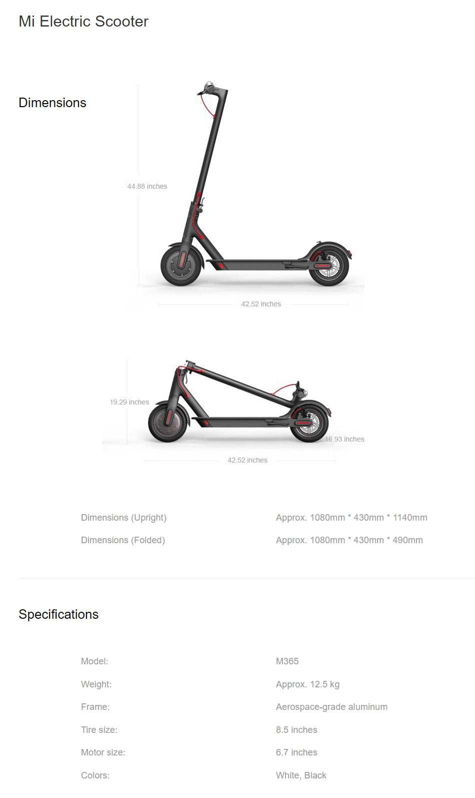 Electric Scooter M365 30km / 45km Battery | Xiaomi