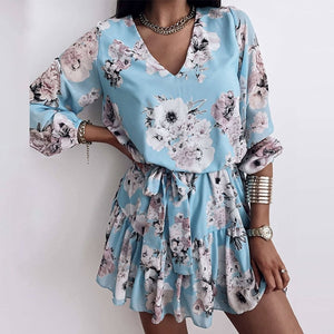 Flower Long Sleeve Dress | Abito Floreale A Manica Lunga