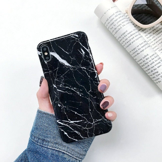 Marble Case For Iphone 7 - 8 - X - X MAX | Black0ut