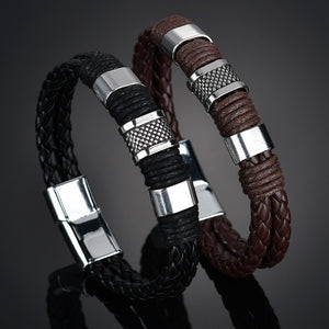 Titan Leather Bracelet | Black0ut