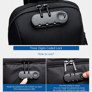 Multifunction Crossbody Bag Anti-theft & Waterproof | Black0ut